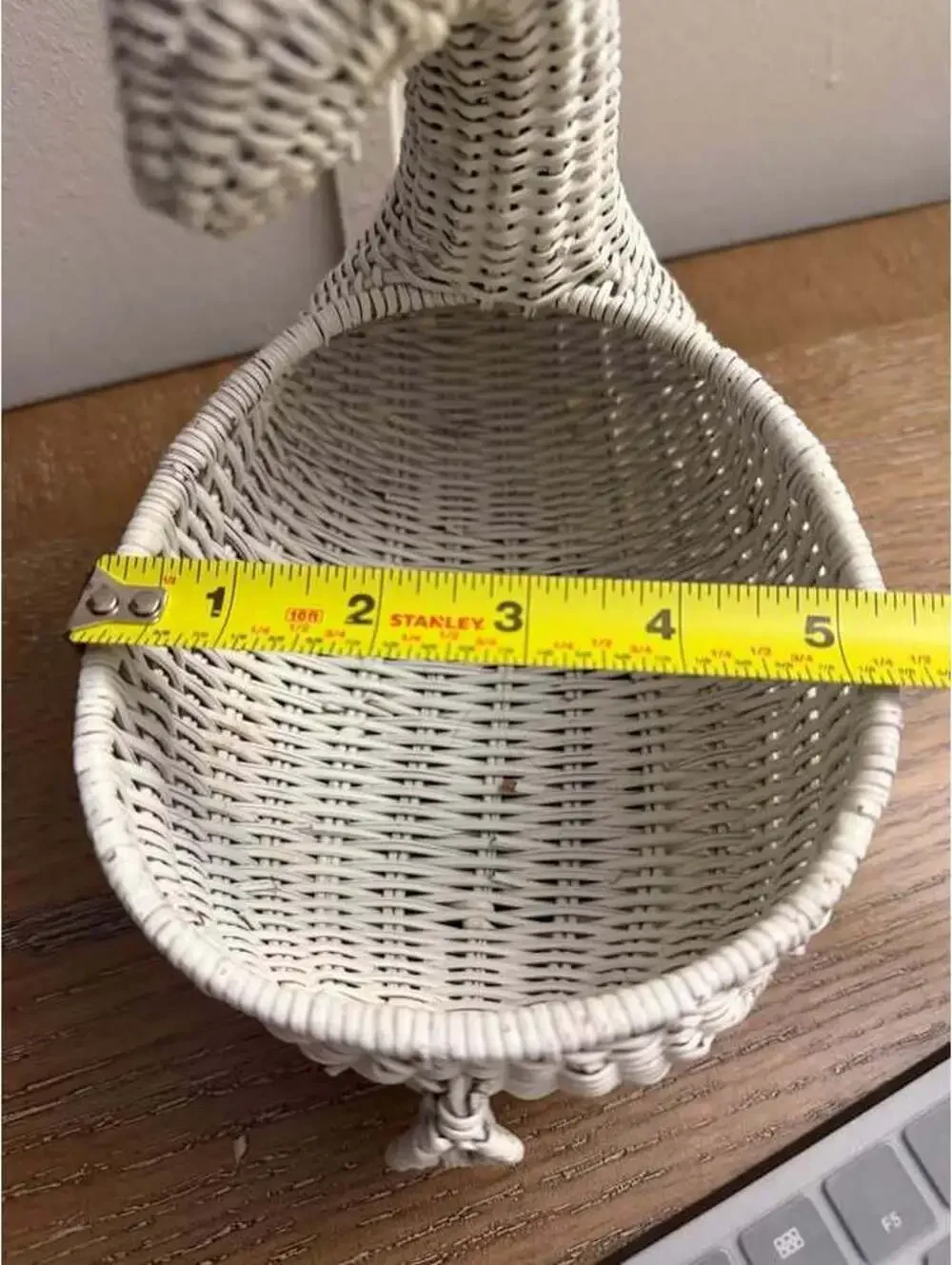 White Wicker Deer Basket